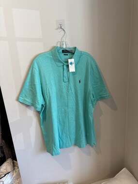 NWT Polo Ralph Lauren Classic Fit Cotton Interlock Shirt Green Heather Size XL